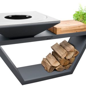 Fireplace and garden grill Artiss G4 graphite grill g4 grafit blat drewniany 1 300x300 - Fireplace and garden grill Artiss G4 graphite